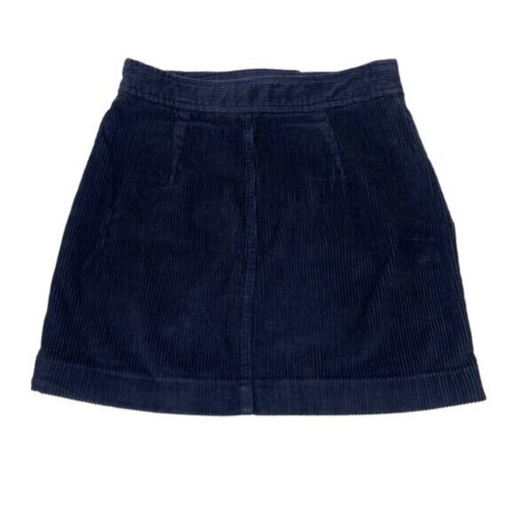 Aritzia Wilfred Free Lily Corduroy Navy Mini Skirt 2 - Picture 6 of 6